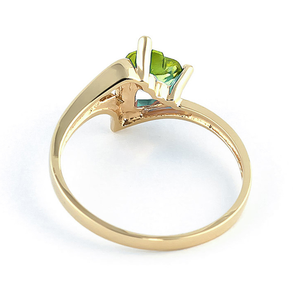 14K. SOLID GOLD RING WITH NATURAL PERIDOT (Yellow Gold) - Picture 2 of 3
